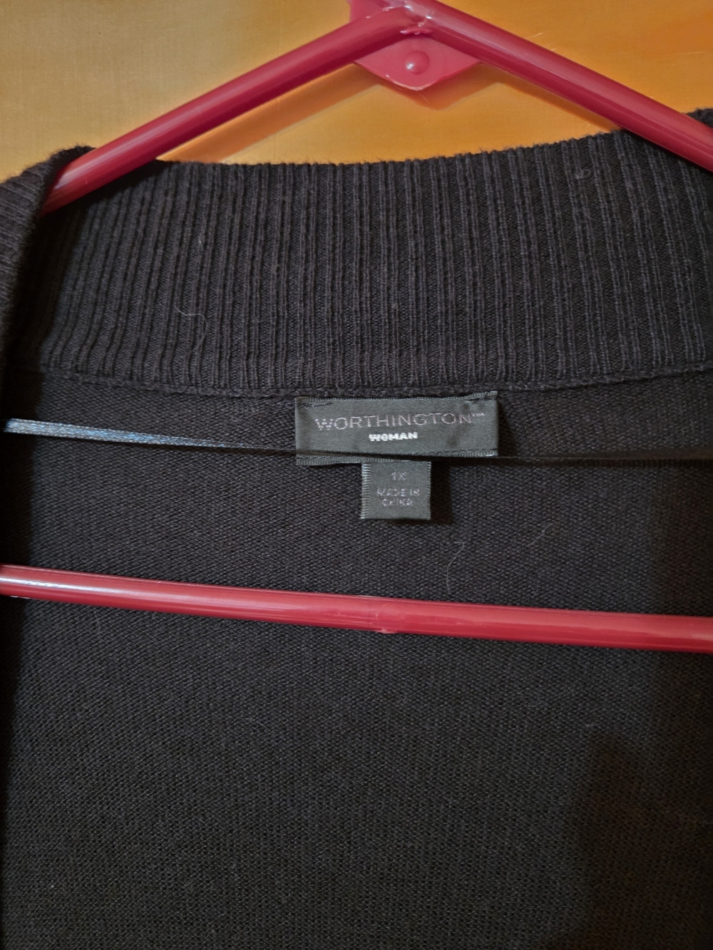 Worthington Black Open-Front Women's Cardigan - Picture 2 of 3